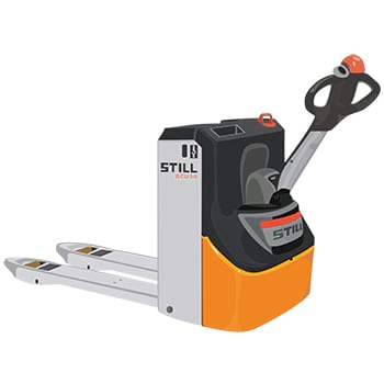 Orange And Grey Still Powered Pallet Truck (Pedestrian)