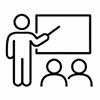 Teacher and students.