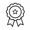 Rosette with star inside.